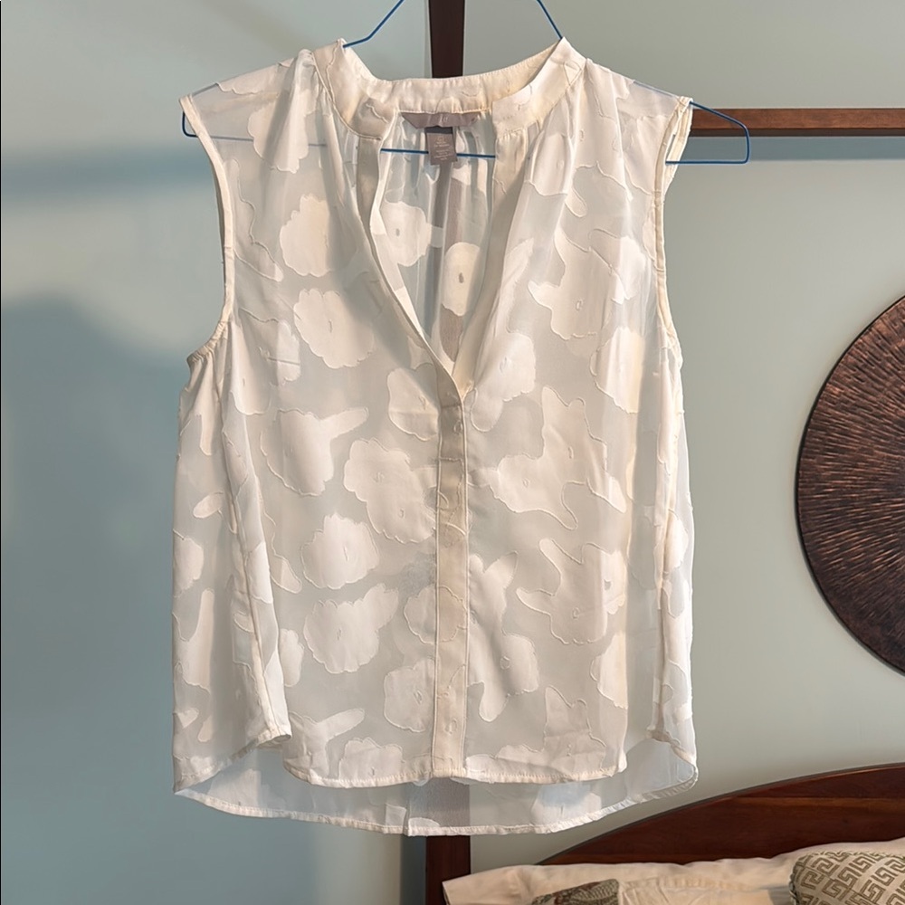 H&M Jacquard-weave Sleeveless Blouse Size S
